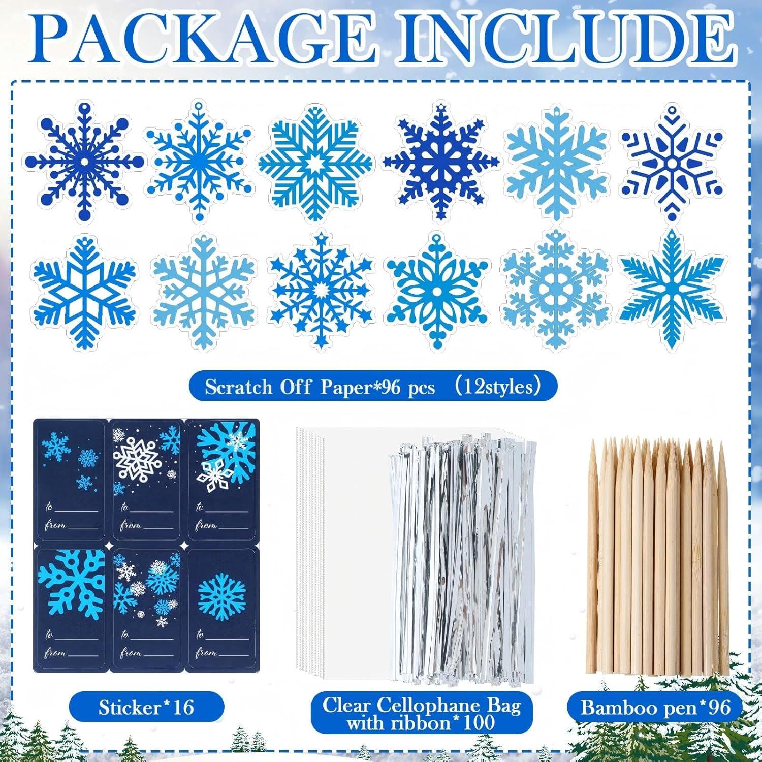 Kolldenn Kit de Adornos Navideños para Rascar 96 Piezas