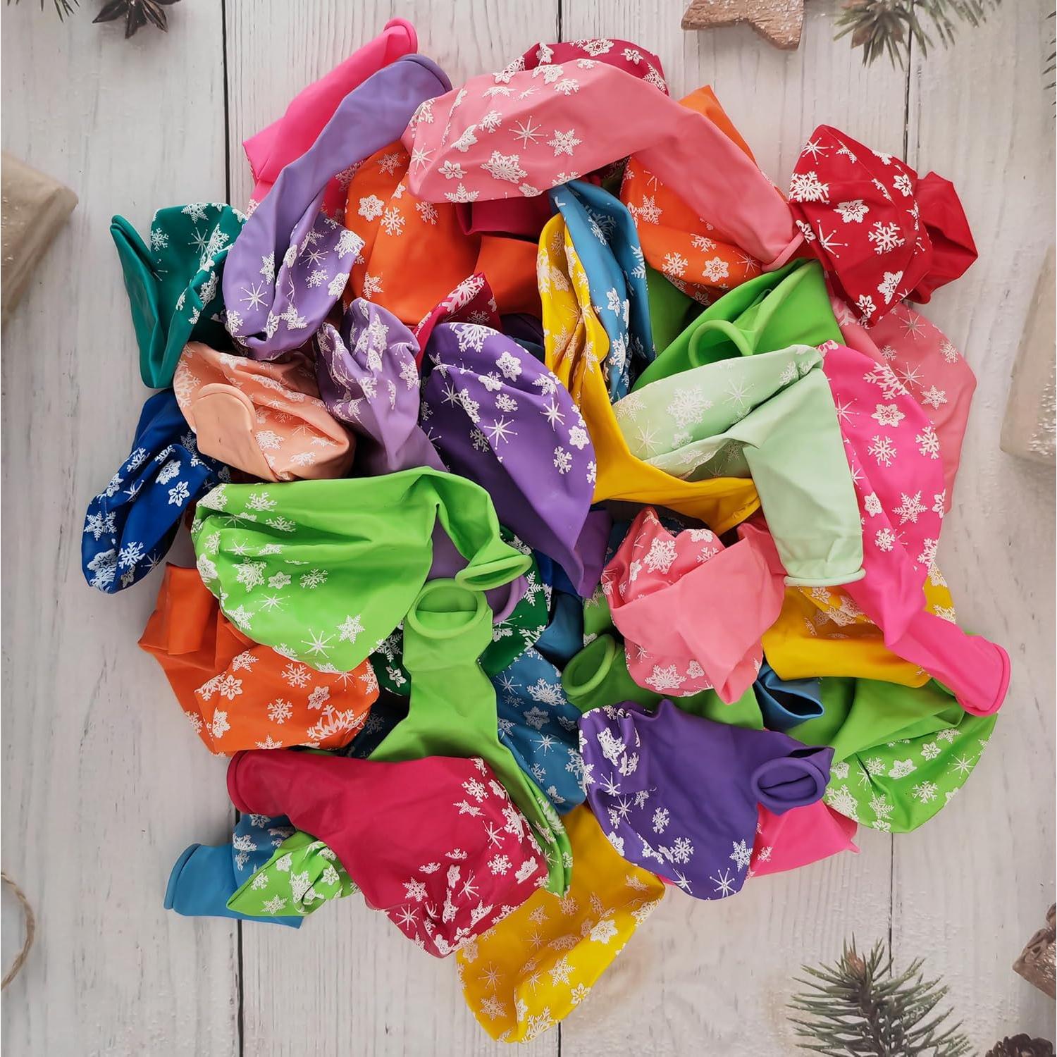 100 Globos Transparentes Copo de Nieve 30 cm AzsVbvs