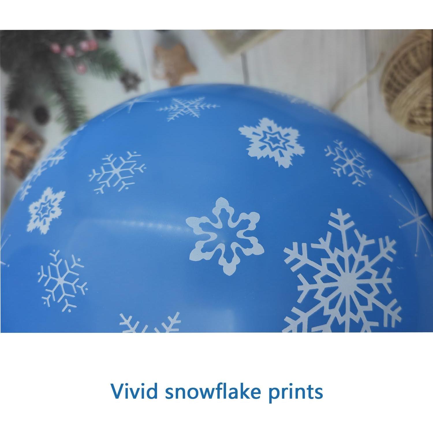 100 Globos Transparentes Copo de Nieve 30 cm AzsVbvs