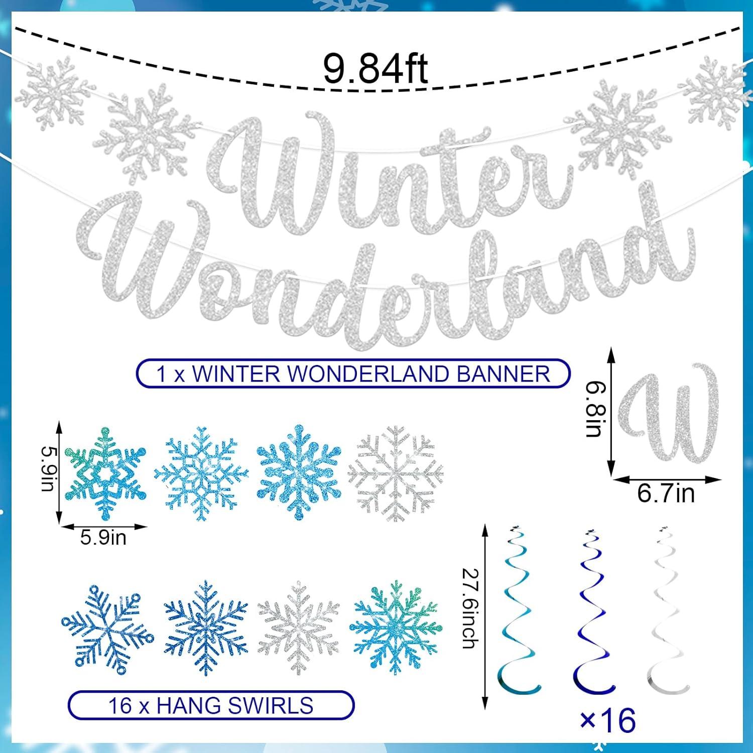 33 Piezas Decoraciones Colgantes Copos de Nieve Invierno