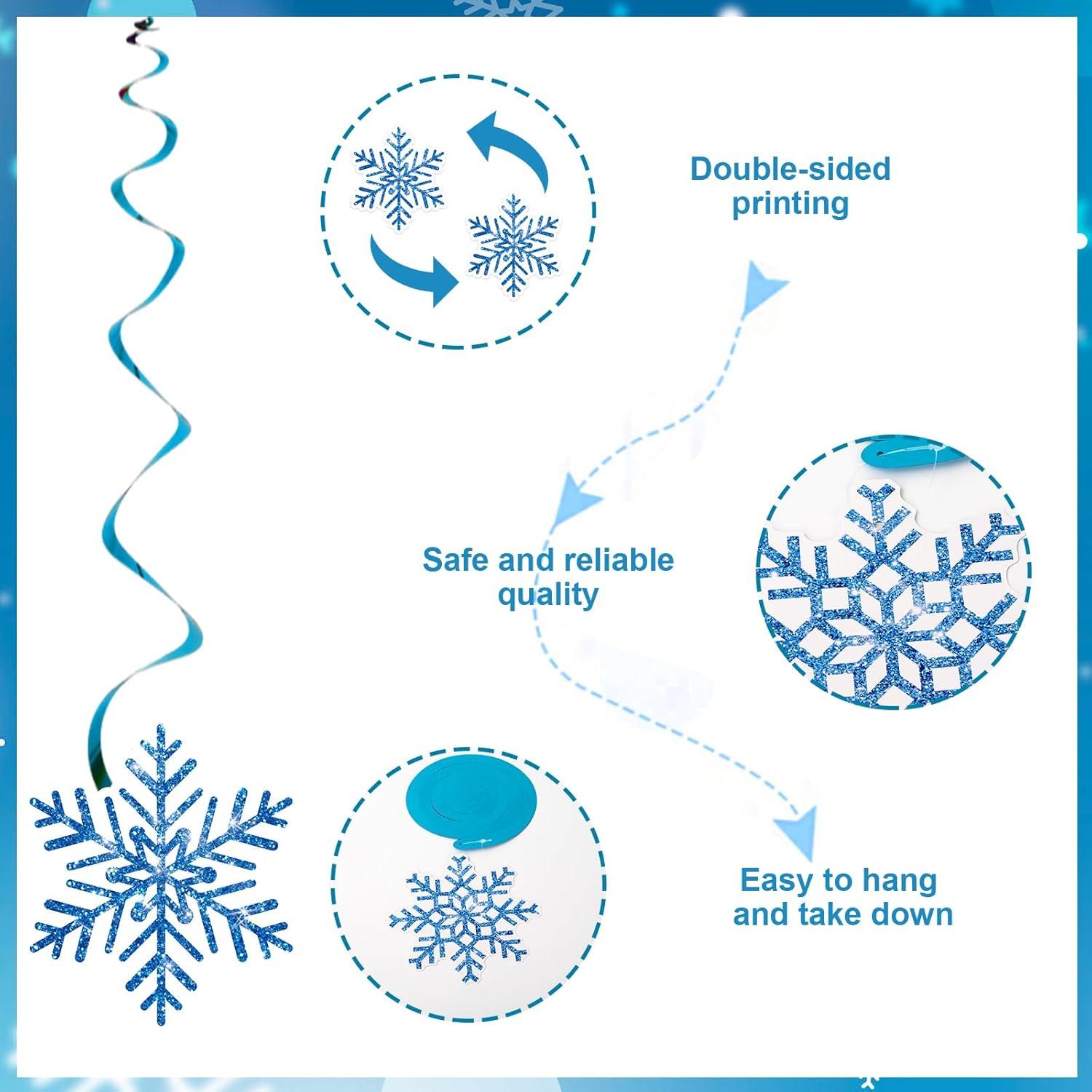 33 Piezas Decoraciones Colgantes Copos de Nieve Invierno