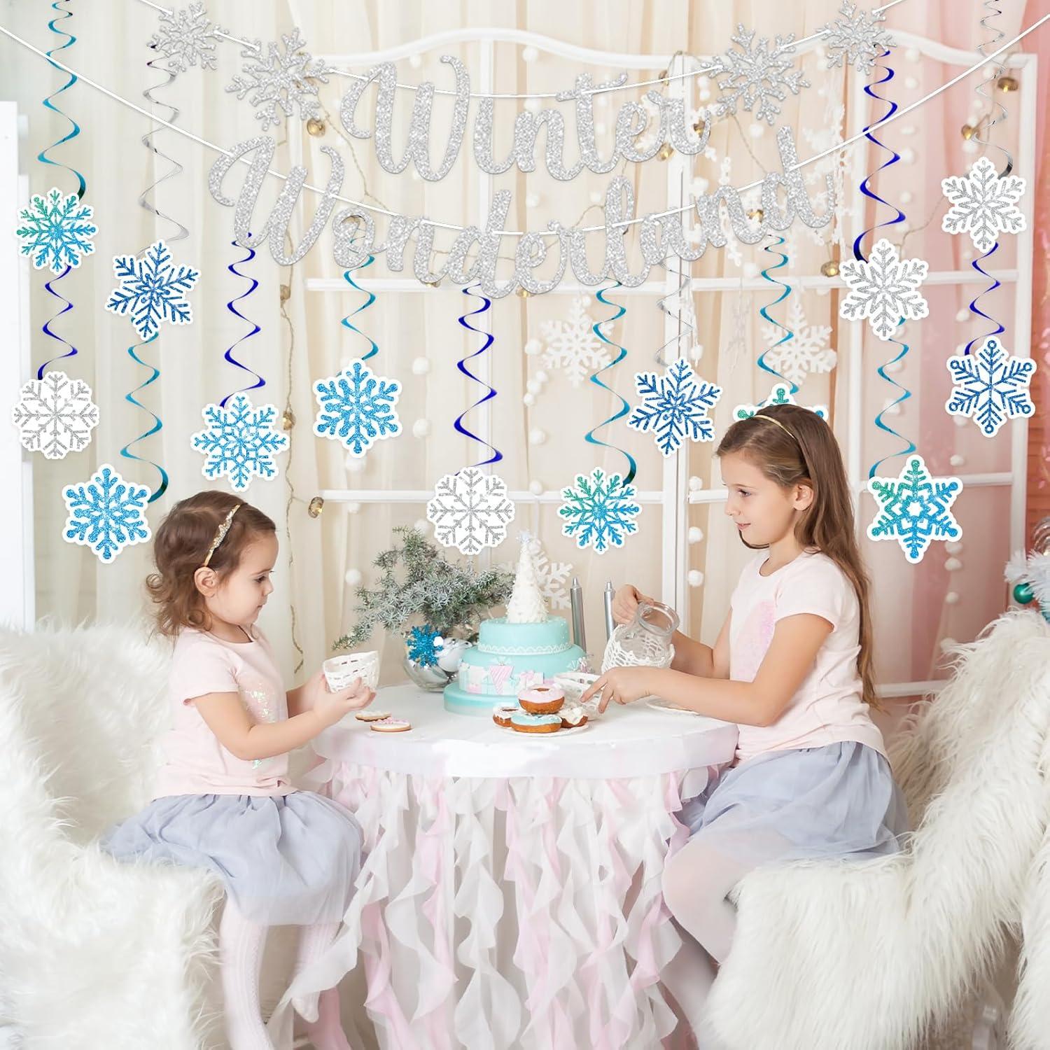 33 Piezas Decoraciones Colgantes Copos de Nieve Invierno