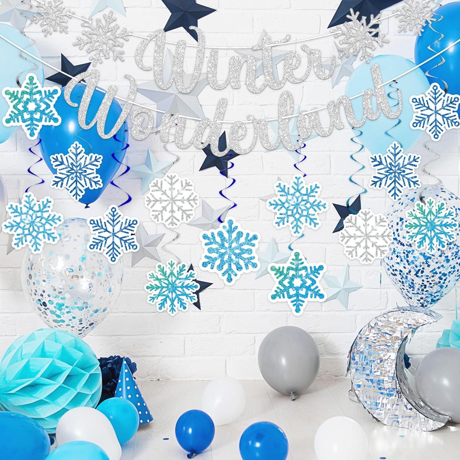 33 Piezas Decoraciones Colgantes Copos de Nieve Invierno