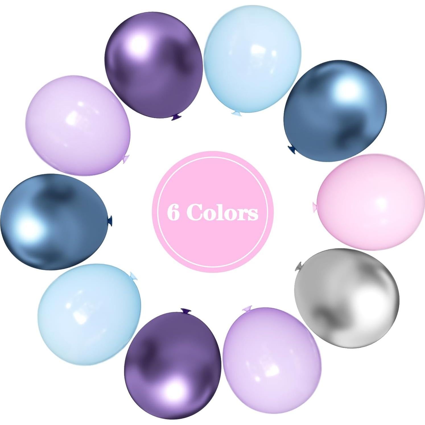 Globos de Láttex Morados y Azules 60pcs 30cm Decoración Fiesta