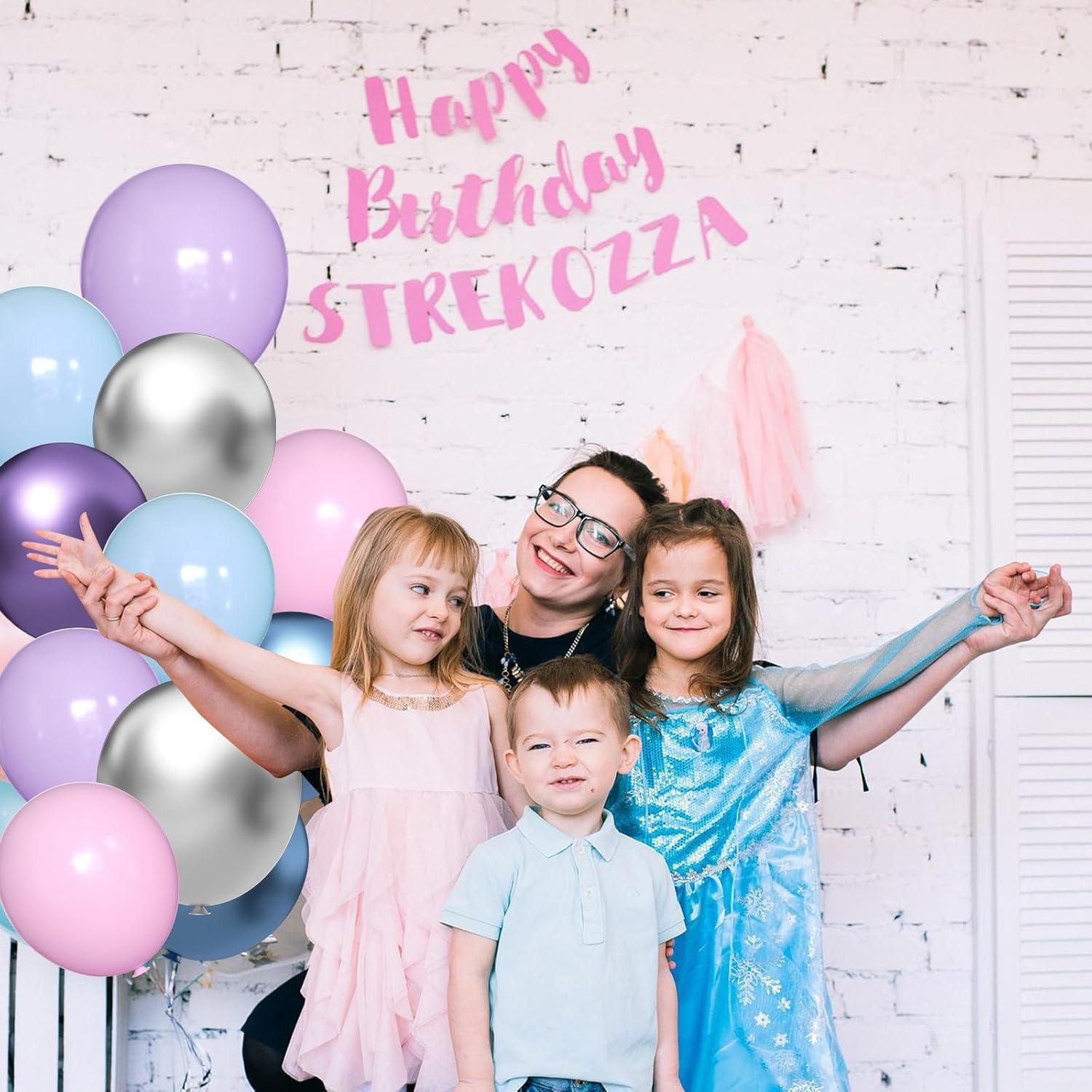 Globos de Láttex Morados y Azules 60pcs 30cm Decoración Fiesta