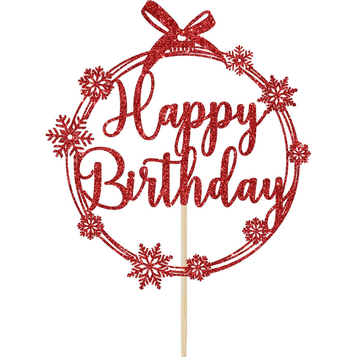 Adorno de pastel de copo de nieve feliz Yotawebery 18x12cm