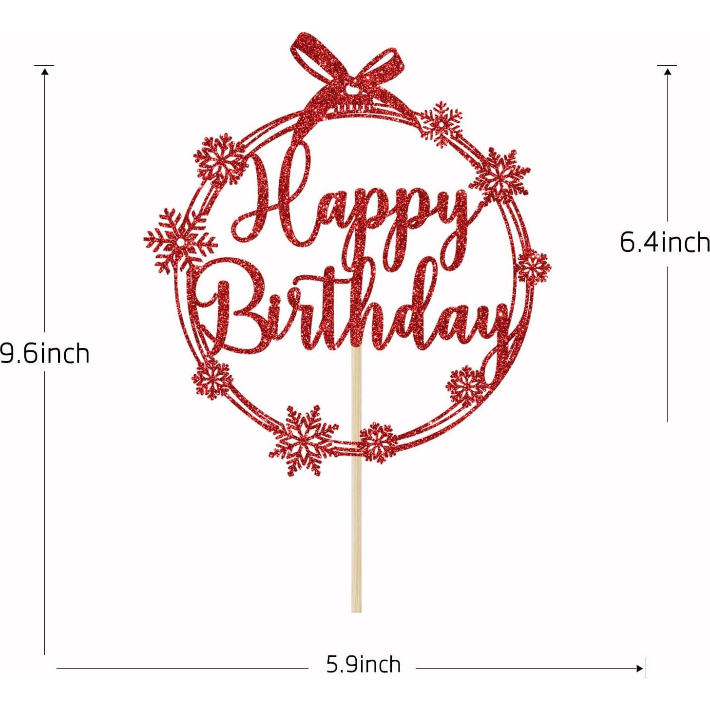 Adorno de pastel de copo de nieve feliz Yotawebery 18x12cm