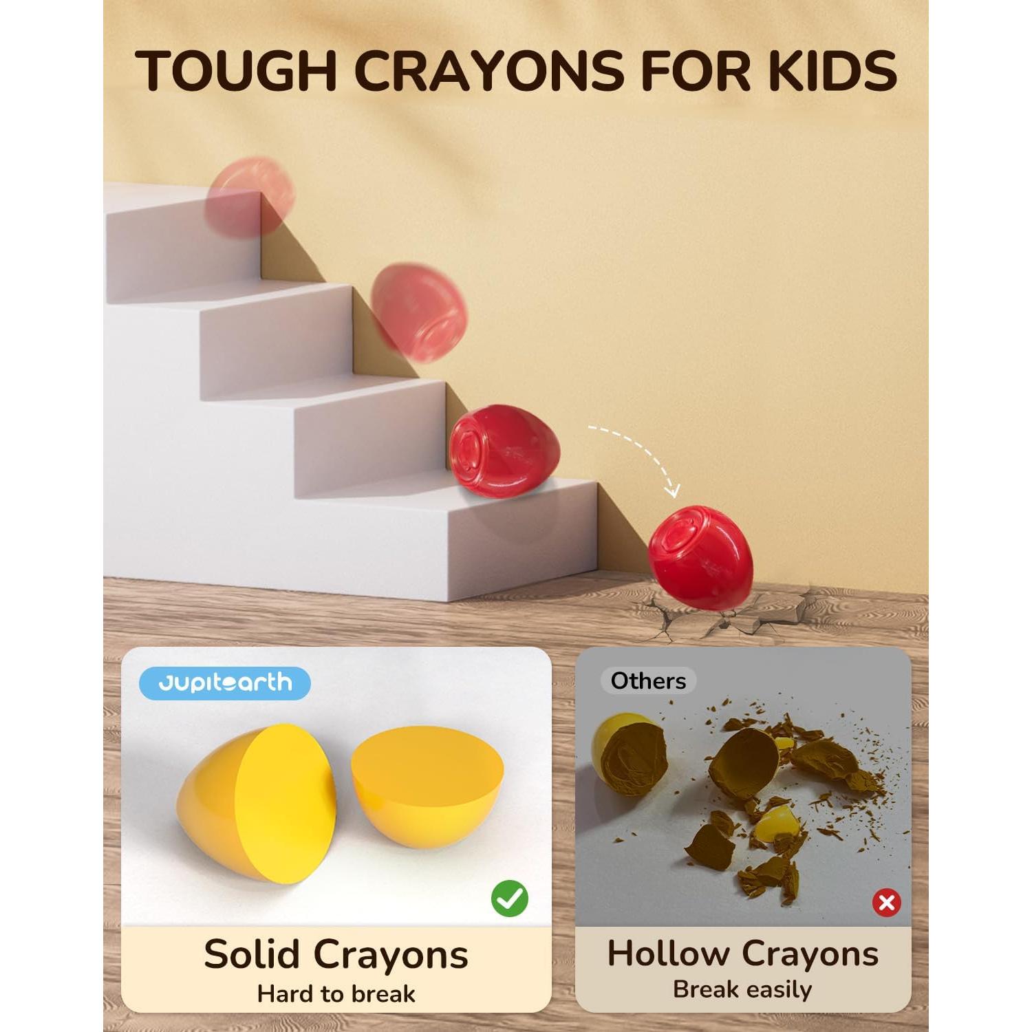 Crayones en Forma de Huevo JUPITEARTH 6 Colores No Tóxicos