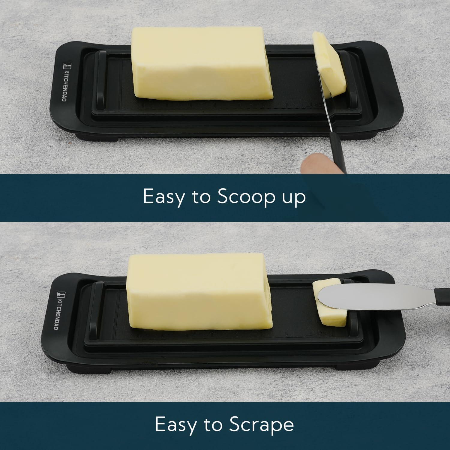 Plato de Mantequilla Hermético KITCHENDAO Negro 22.4x7.9cm