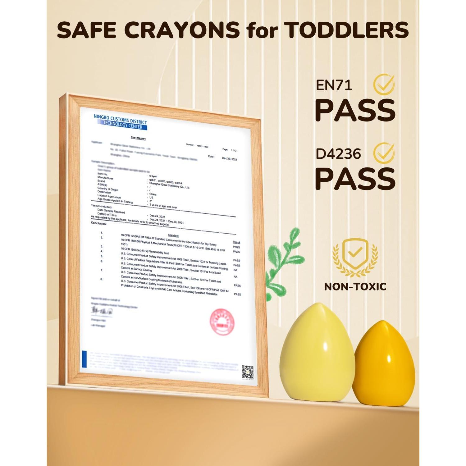 Crayones de Huevo JUPITEARTH 12 Colores Jumbo No Tóxicos