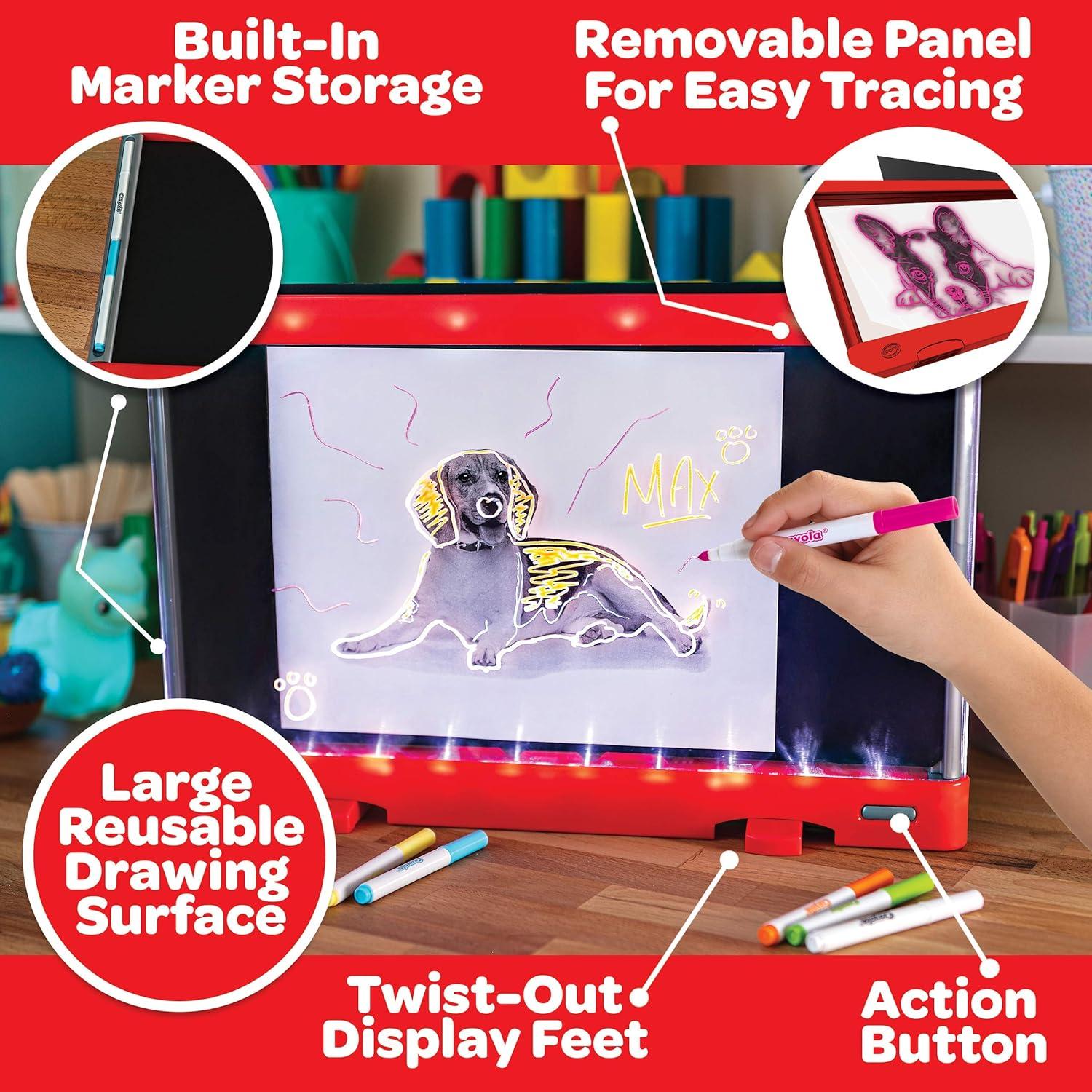 Tablero de Luz Crayola Rojo con Marcadores de Gel - 48.9x31.8cm