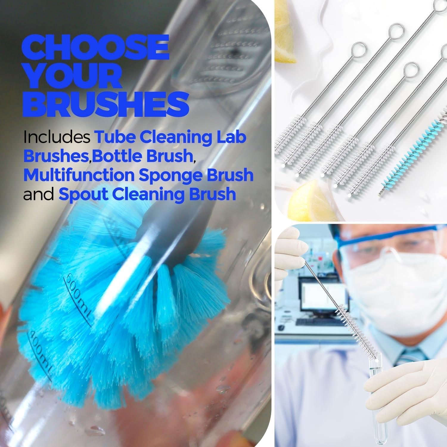 Juego de cepillos de limpieza Holikme para botellas y tazas