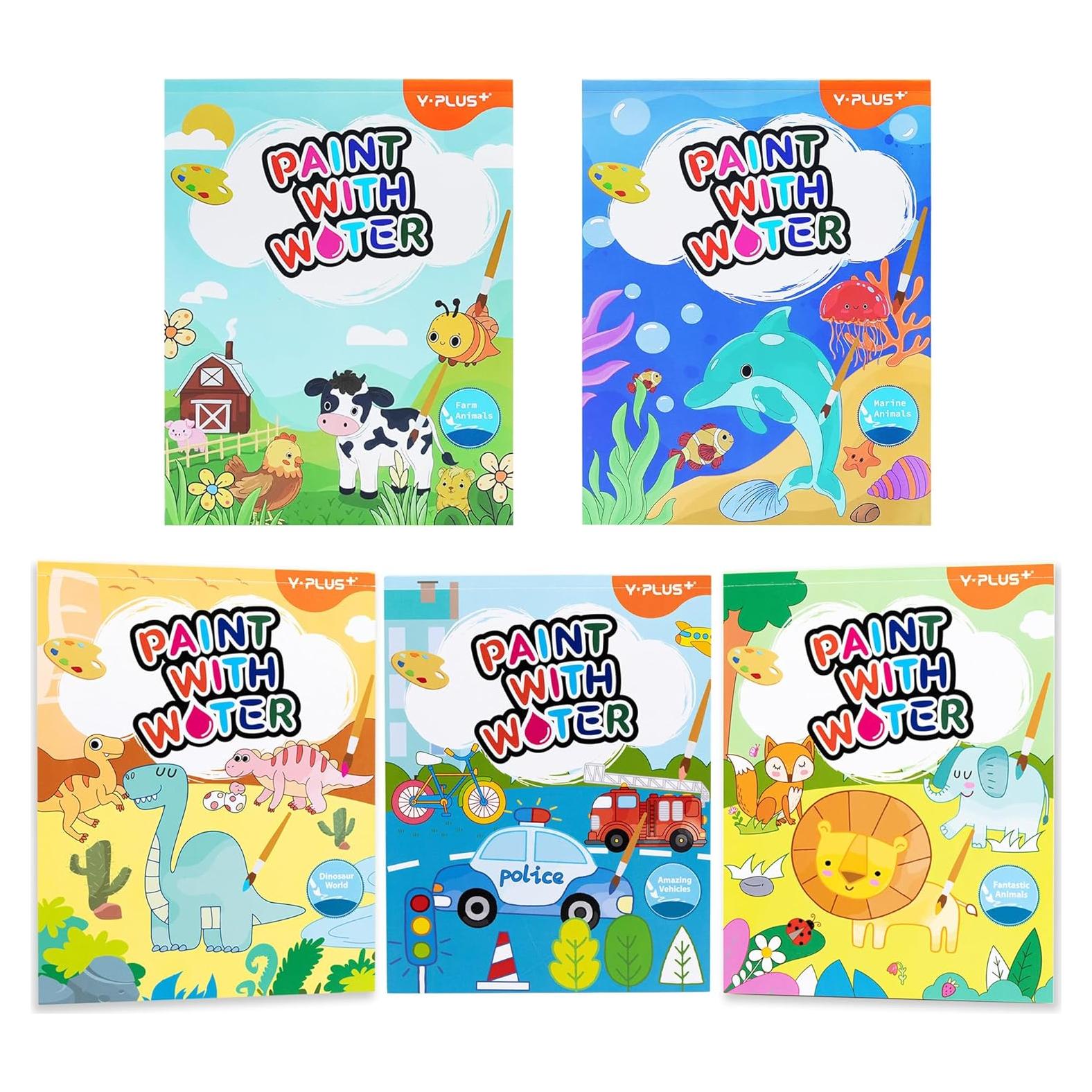 YPLUS Libro para Colorear Acuarela 5 Temas para Niños