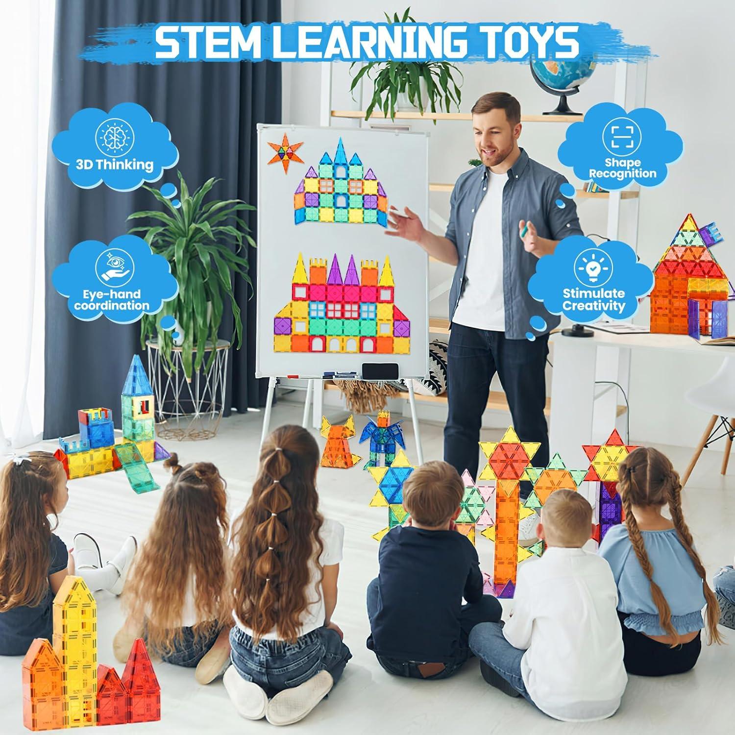 Azulejos Magnéticos Paaxido - 100 Piezas Juguetes STEM 3-14 Años