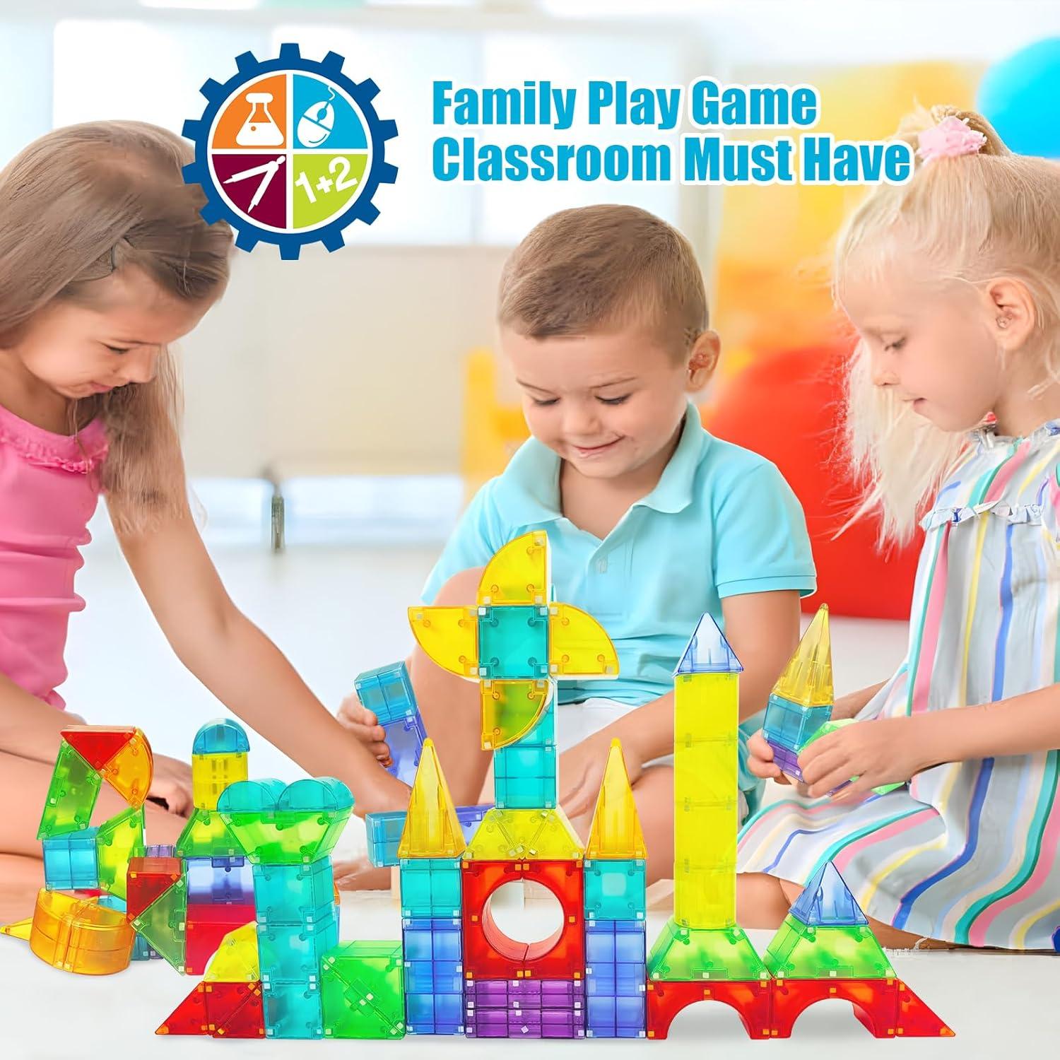 Bloques Magnéticos Huaker 66 PCS Juguetes de Construcción STEM