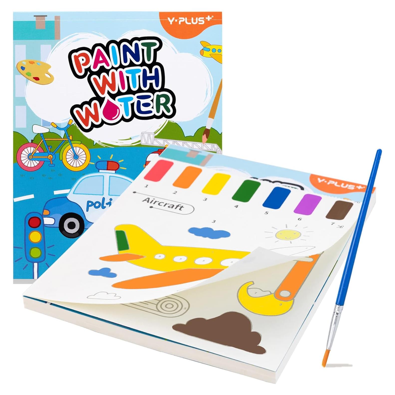 YPLUS Libro para Colorear Acuarela con Pincel - Tráfico