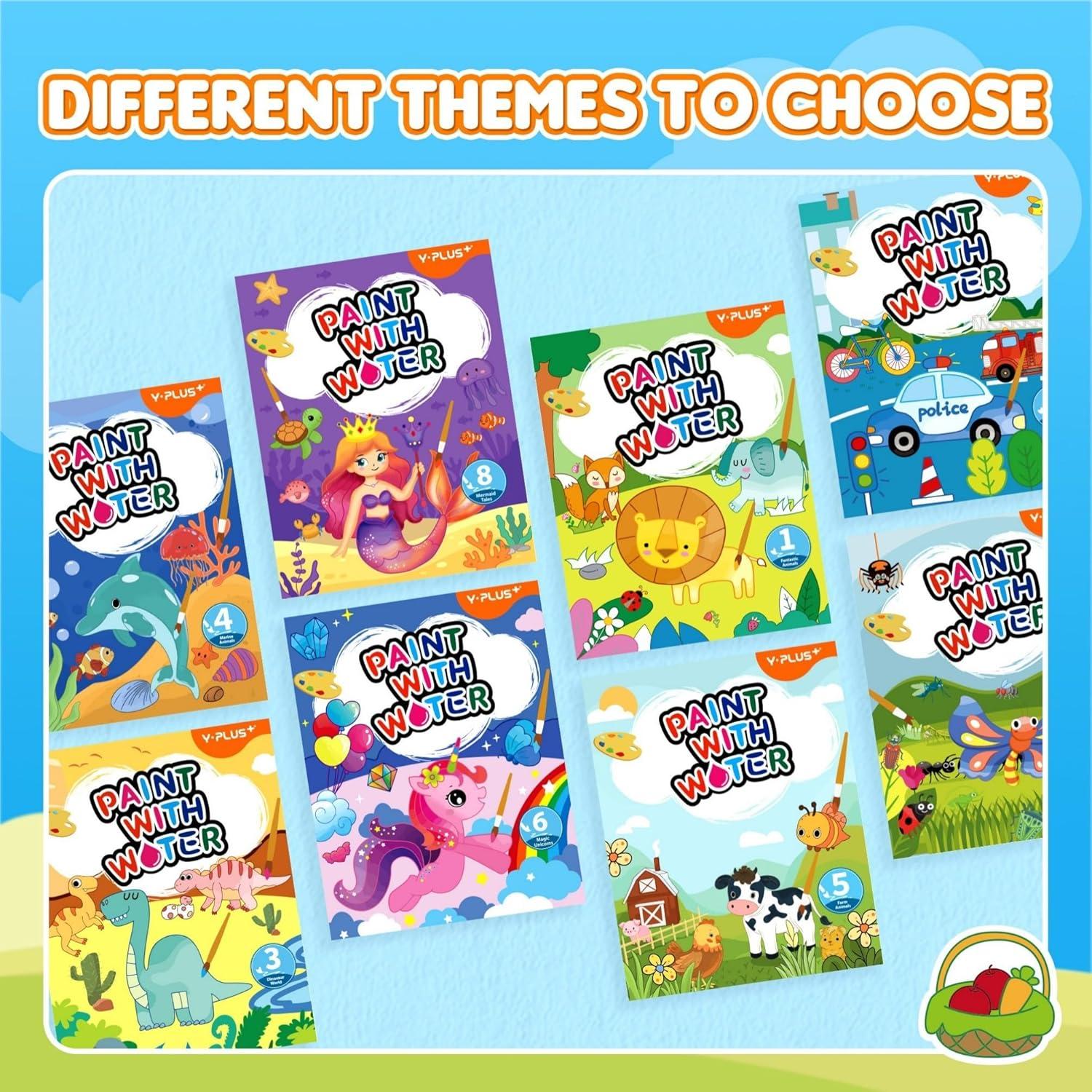 YPLUS Libro de Pintura Acuarela para Niños - Dinosaurio