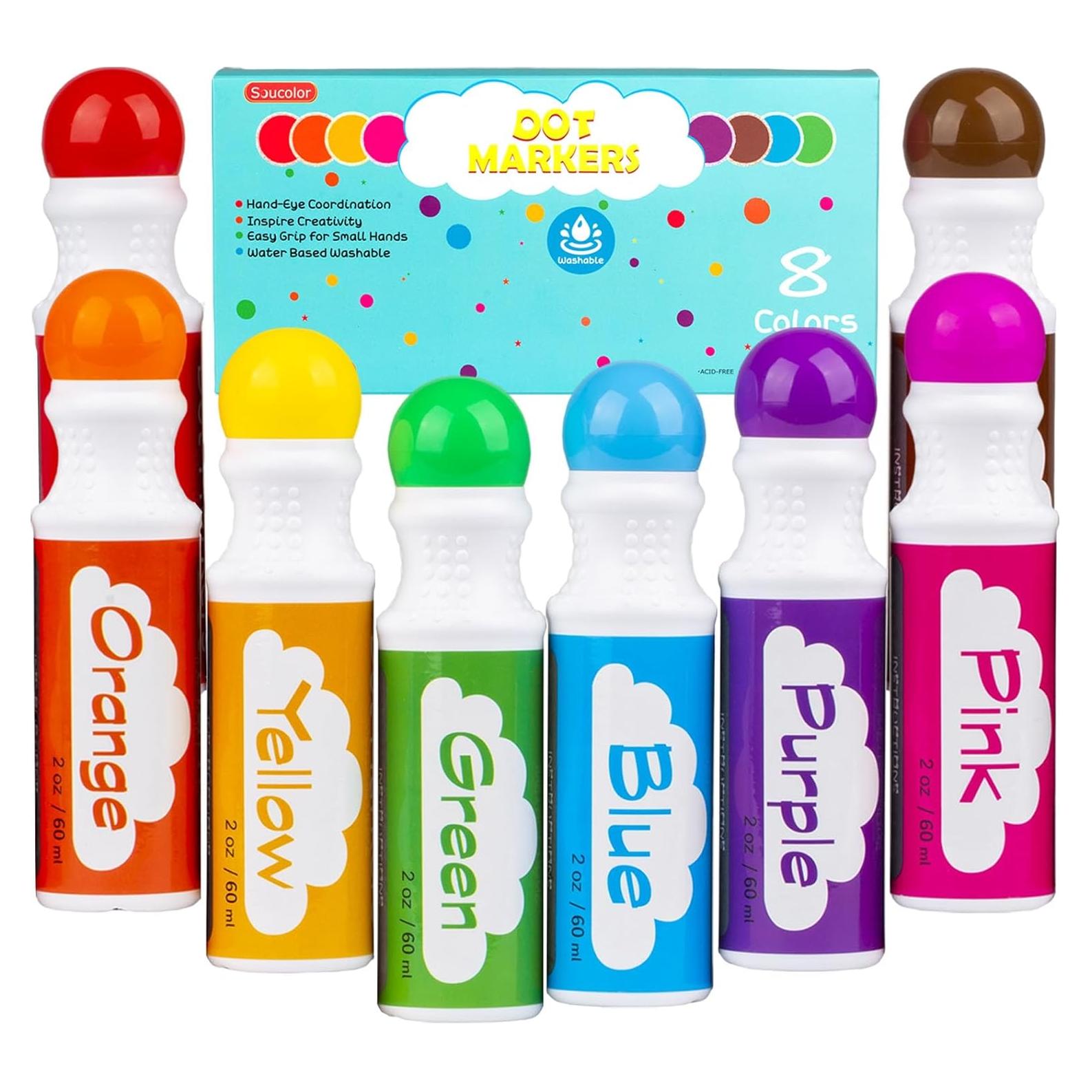 Marcadores de Puntos Soucolor 8 Colores Lavables para Niños