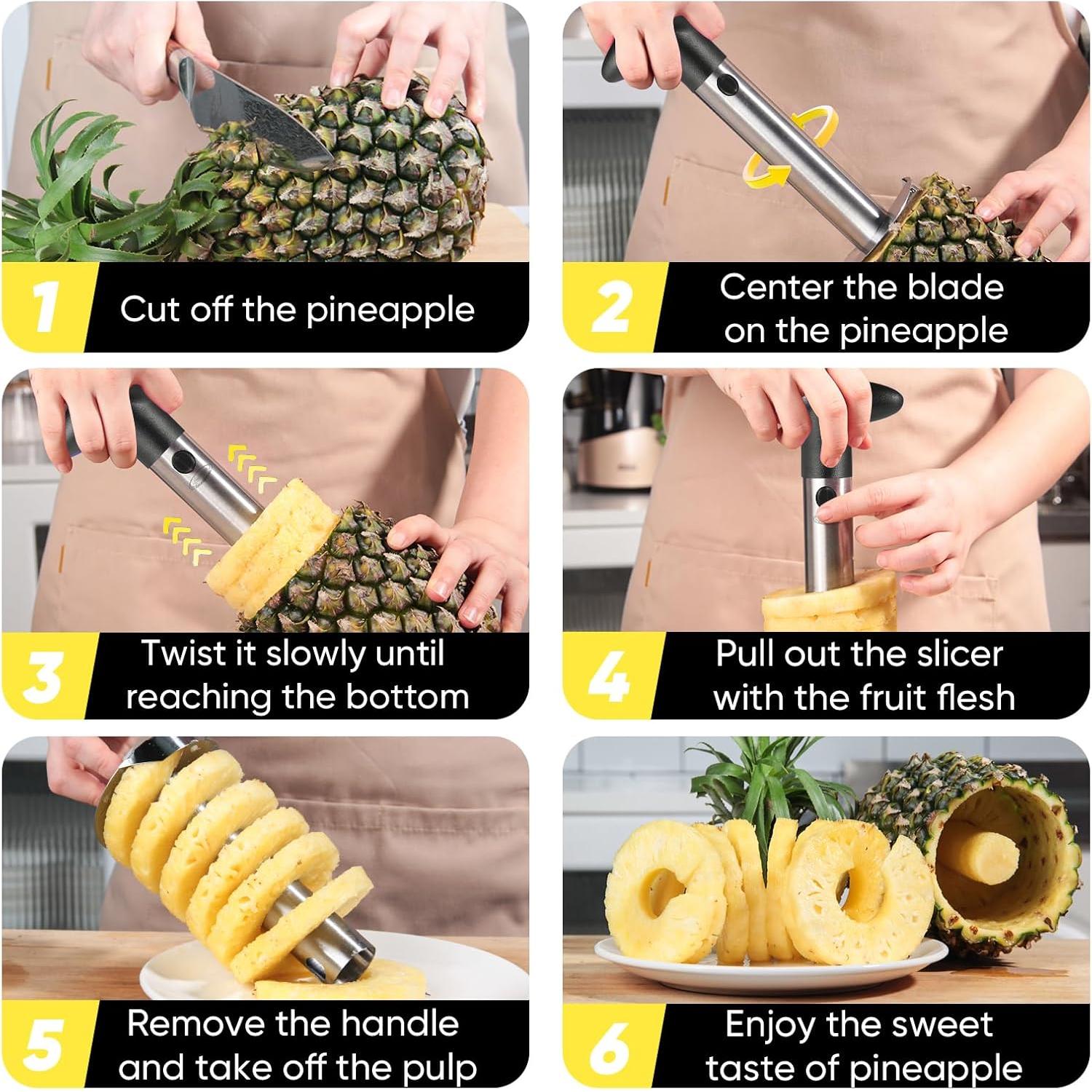 Corador de Piña Newness Premium Acero Inoxidable Negro