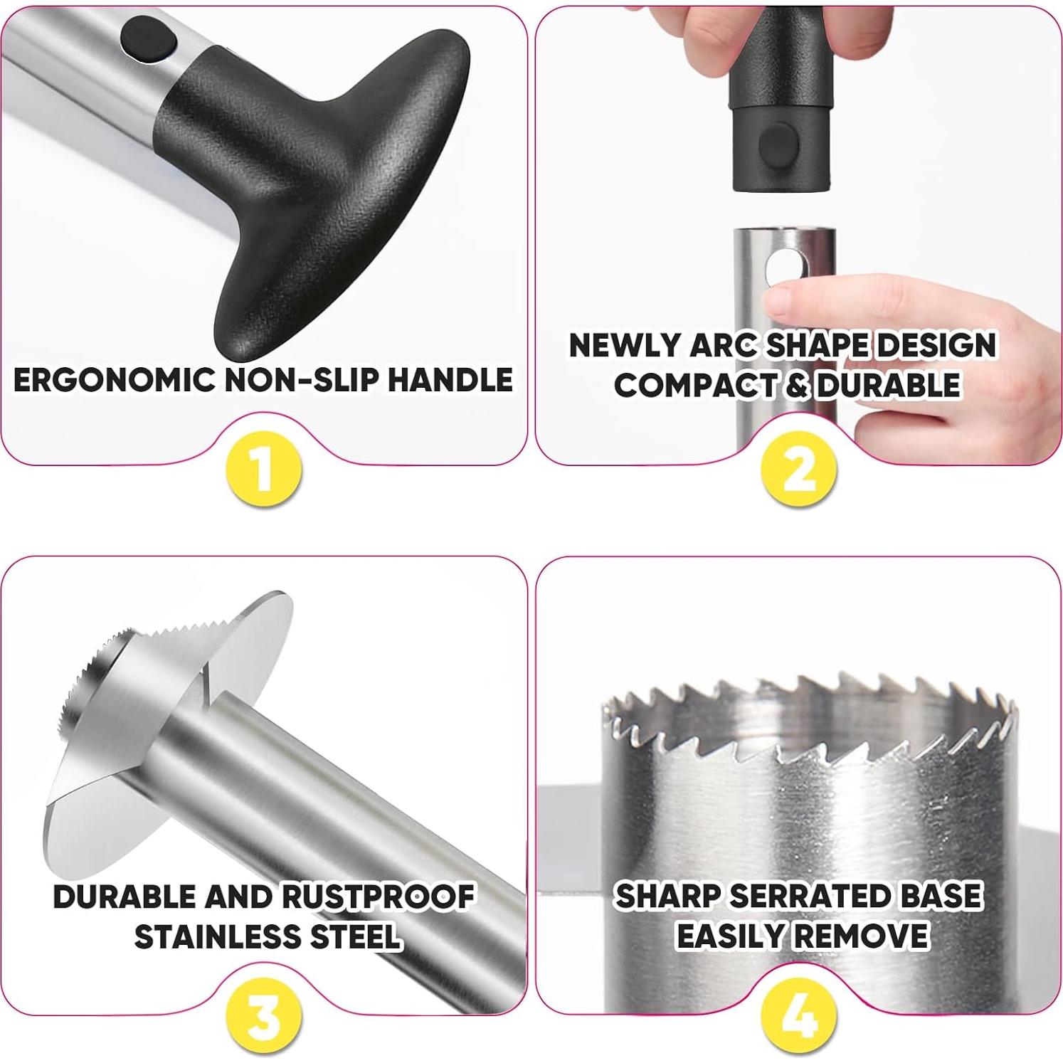 Corador de Piña Newness Premium Acero Inoxidable Negro