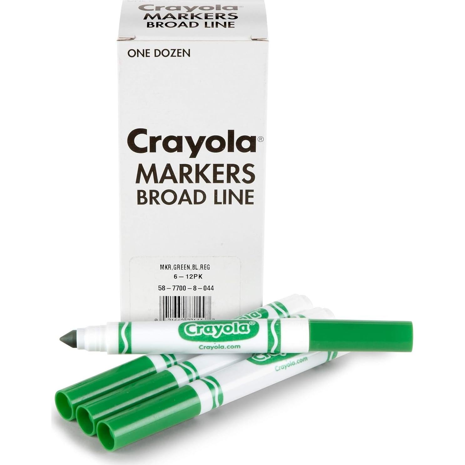 Marcadores Crayola Verde 12ct Línea Ancha No Tóxicos