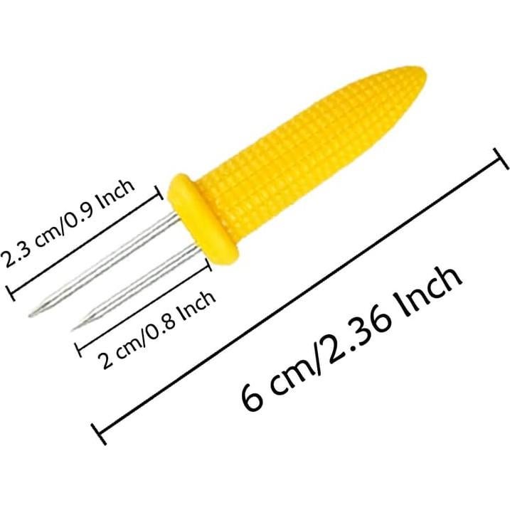 24 Sujetadores de Maíz Acero Inoxidable PEOUWNES 6 cm