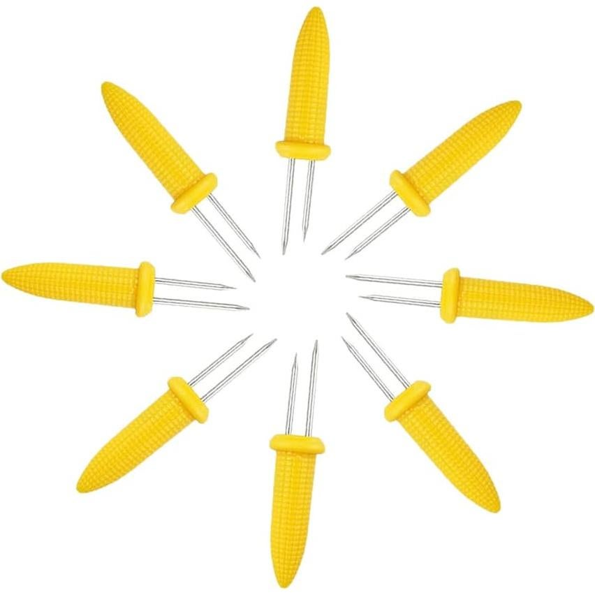 24 Sujetadores de Maíz Acero Inoxidable PEOUWNES 6 cm