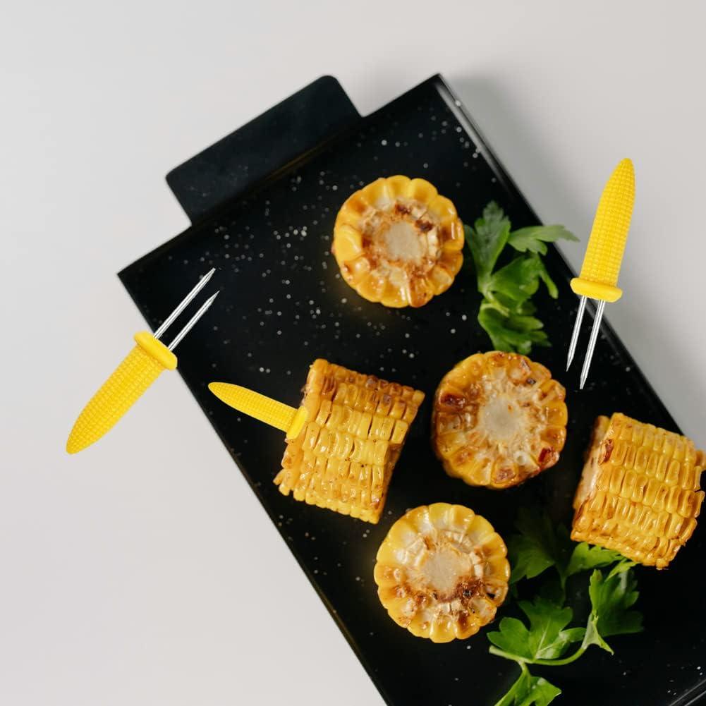 24 Sujetadores de Maíz Acero Inoxidable PEOUWNES 6 cm