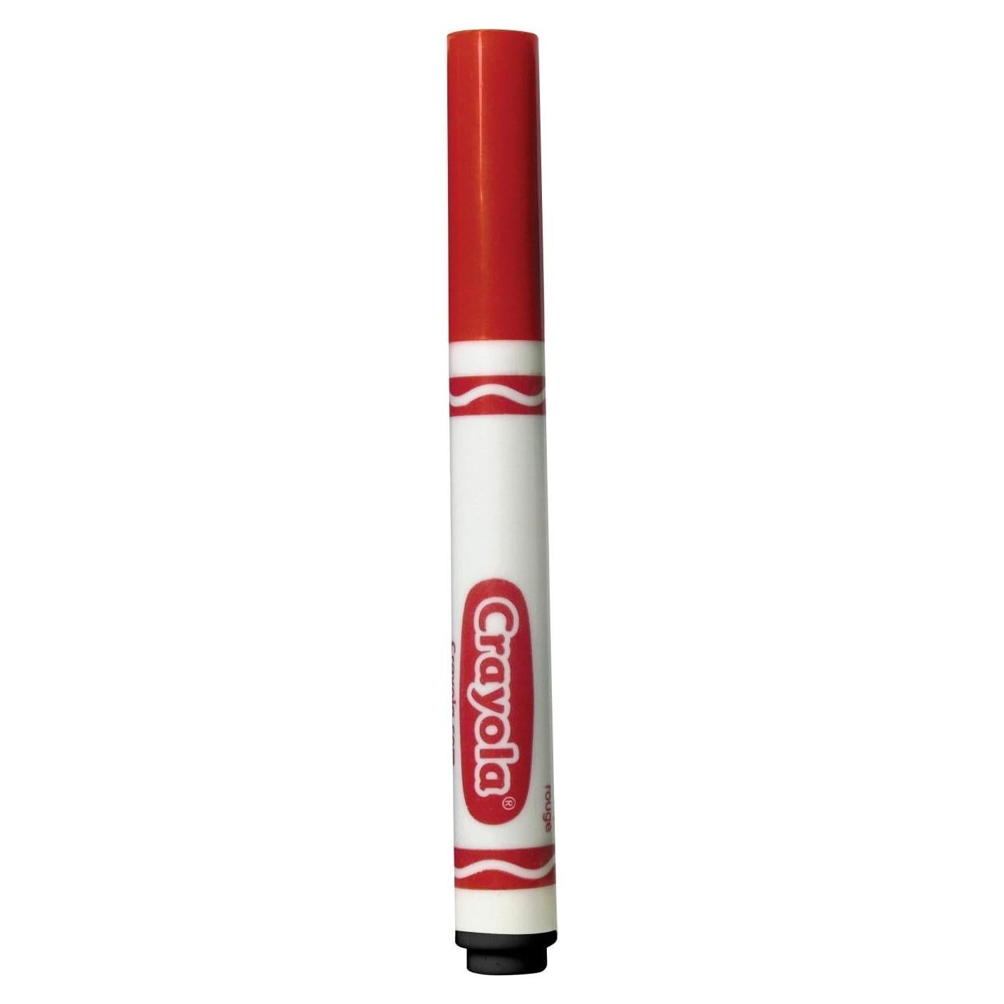 Marcadores Crayola Rojo 12ct Línea Ancha No Tóxicos