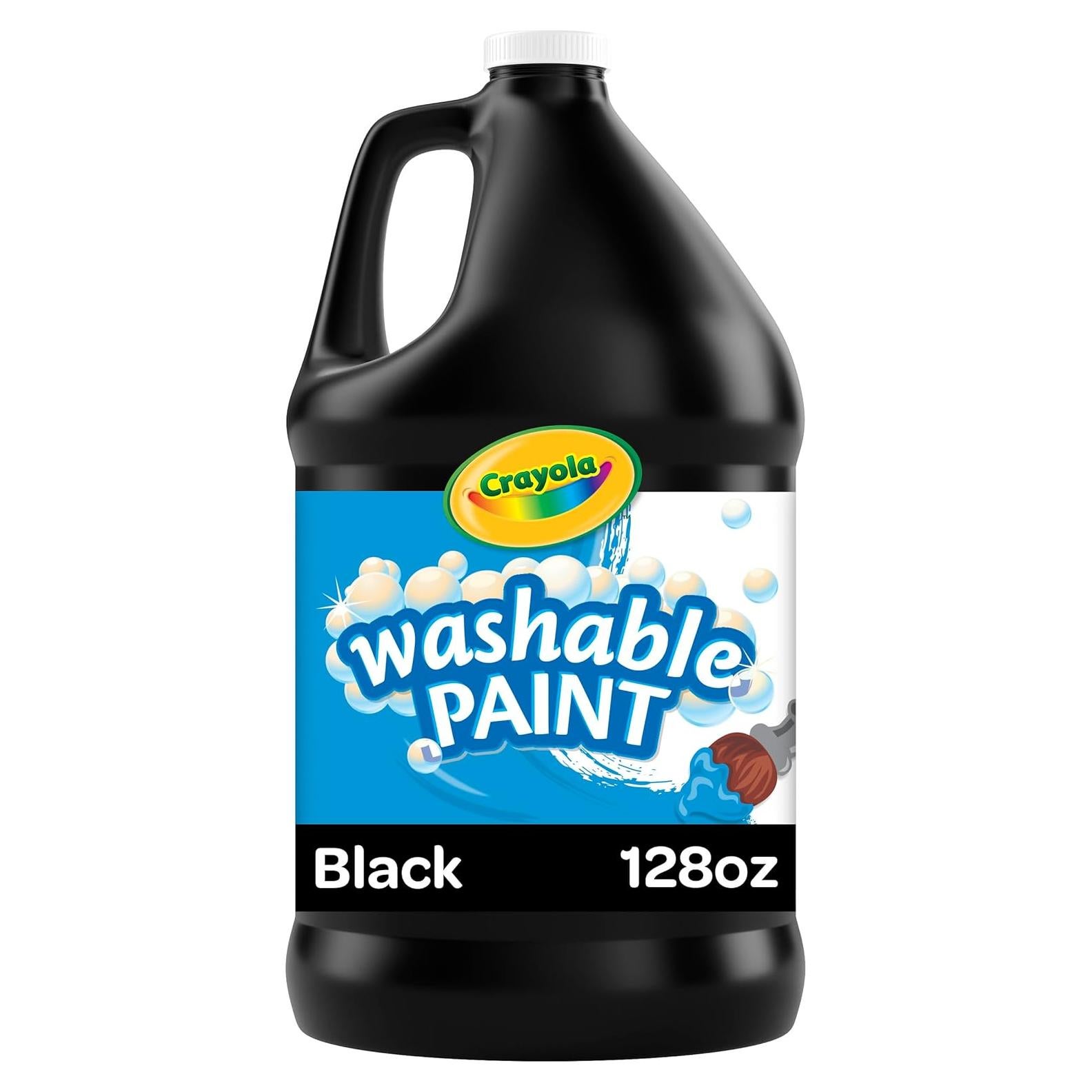 Pintura Lavable Crayola 128oz Negro - No Tóxica para Niños