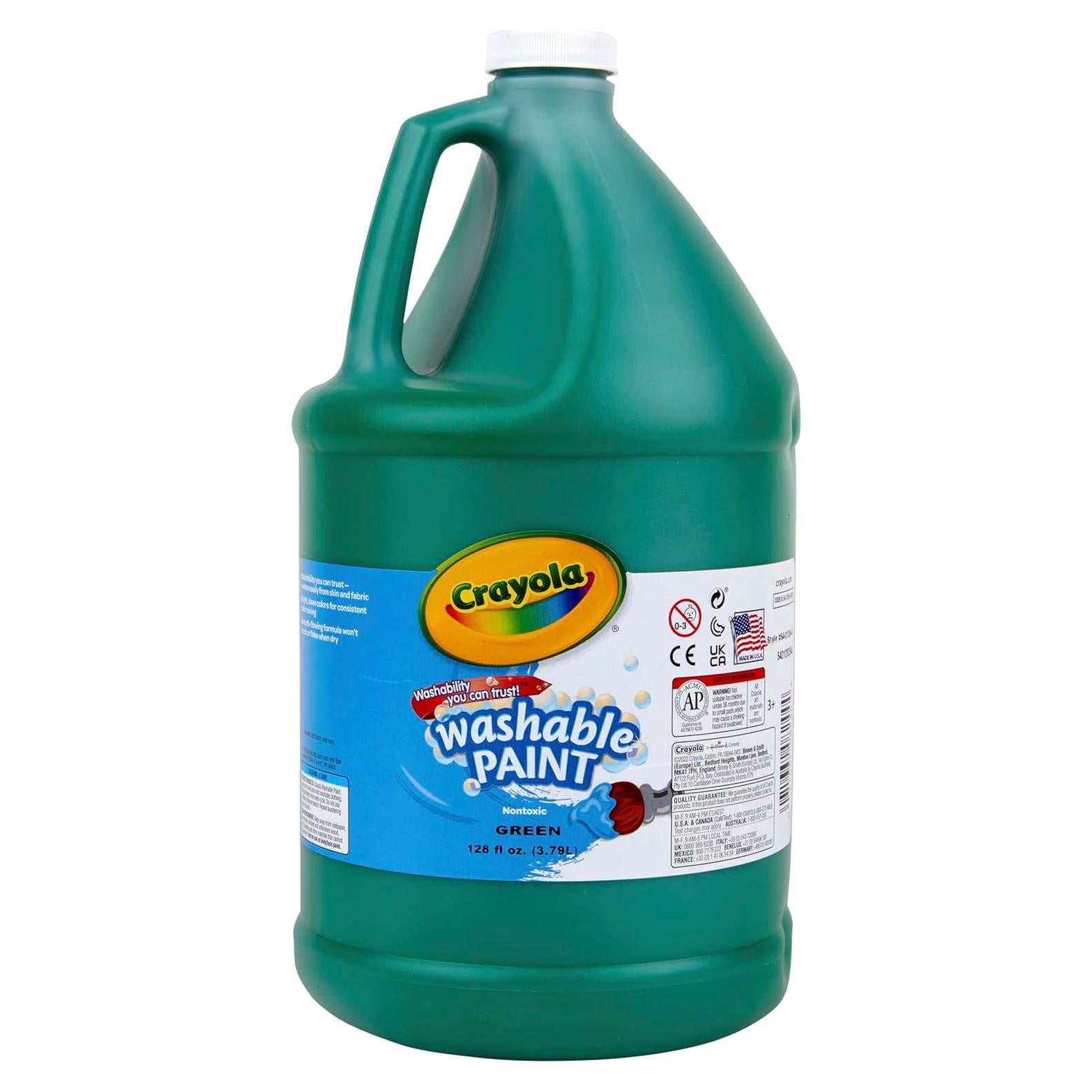 Pintura Lavable Crayola 1 Galón Verde para Niños