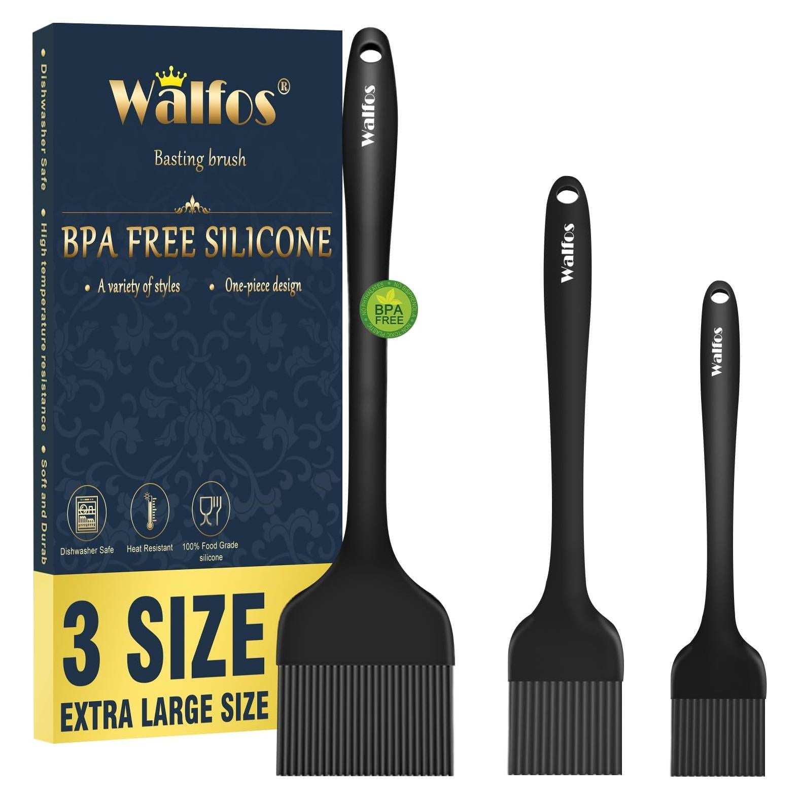 Brocha de Basting Walfos 3 Tamaños Silicona Resistente Calor