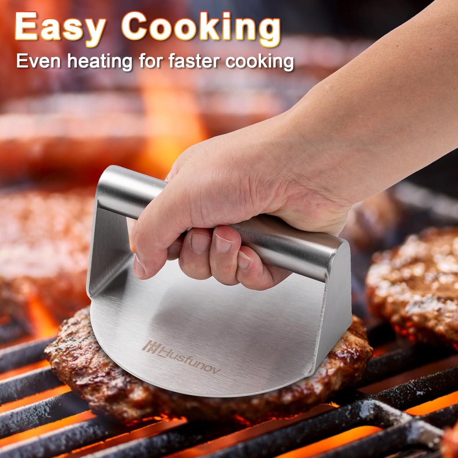 Prensa de Hamburguesas Acero Inoxidable 5.5" Antiadherente