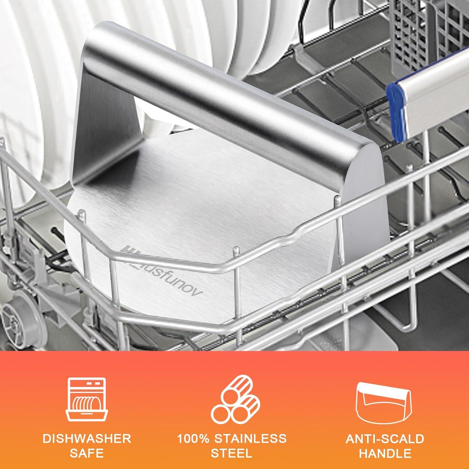 Prensa de Hamburguesas Acero Inoxidable 5.5" Antiadherente