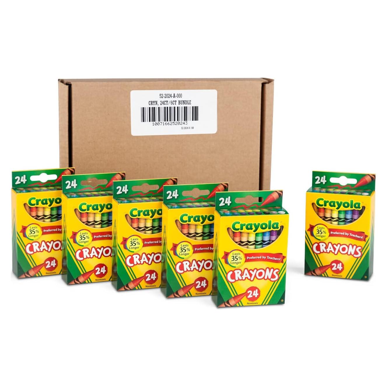 Crayones Crayola 144 Colores Variados a Granel Paquete de 6