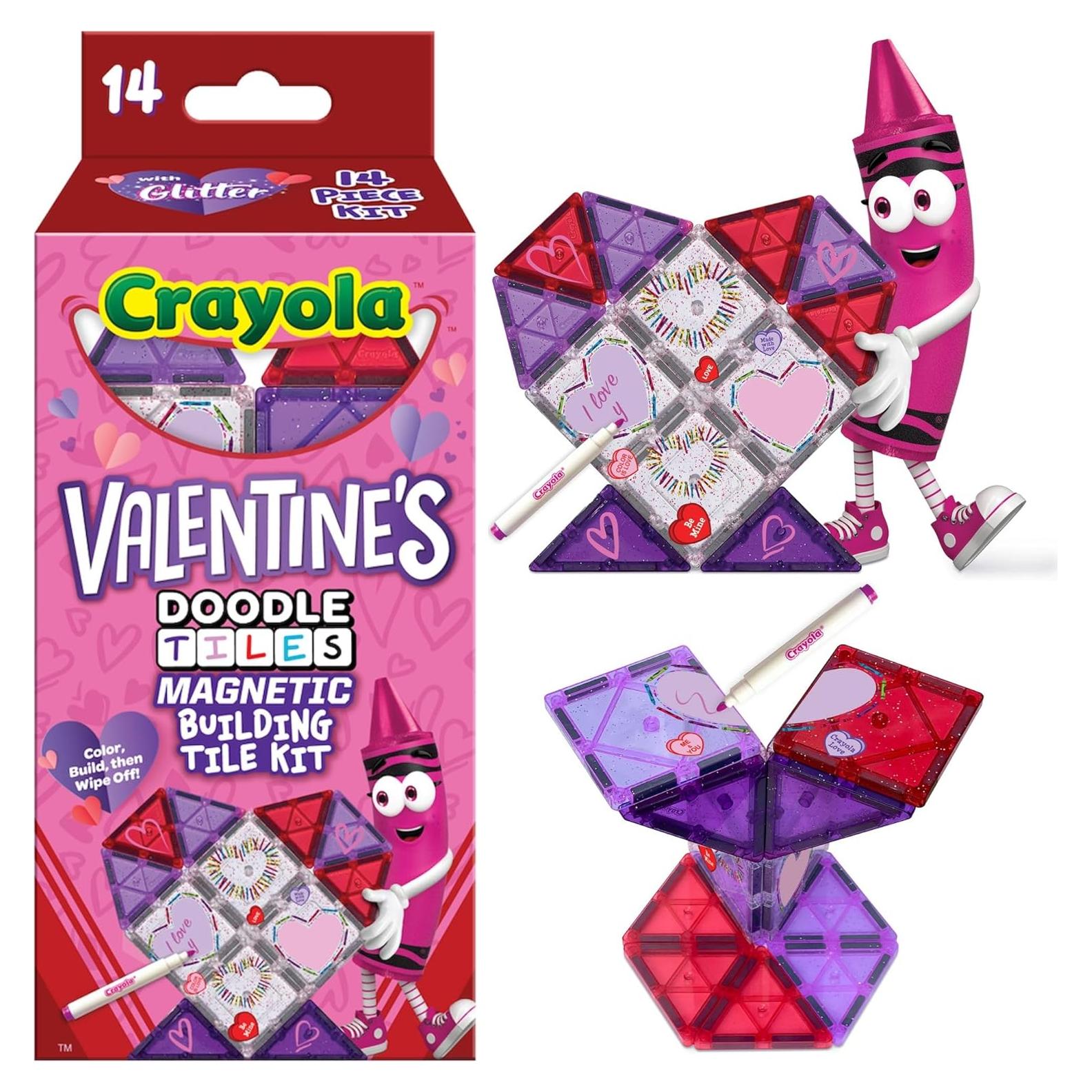 Juego de Azulejos Magnéticos Crayola Doodle San Valentín 14 Pzs