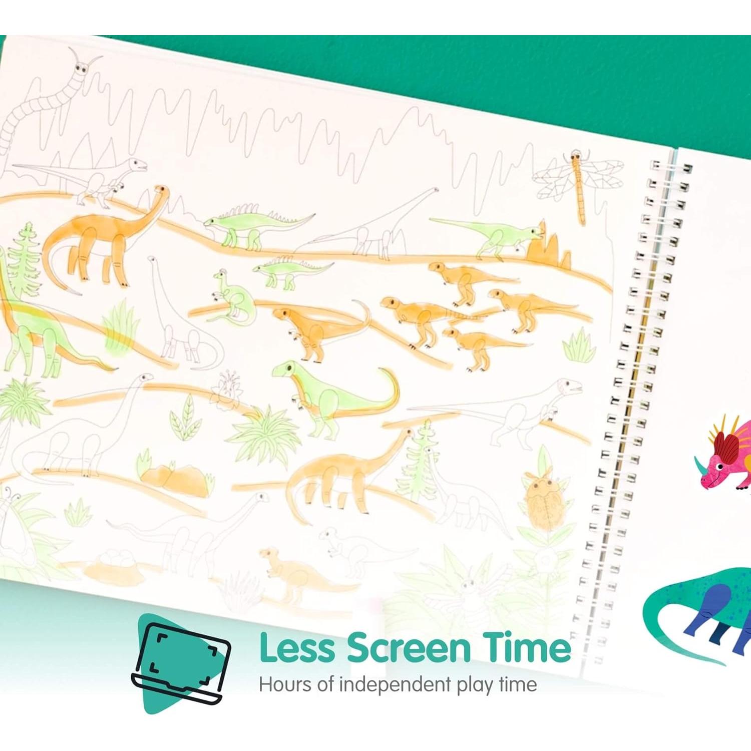 Libro de Pegatinas Dinosaurios CUPKIN 500+ Pegatinas 12 Escenas