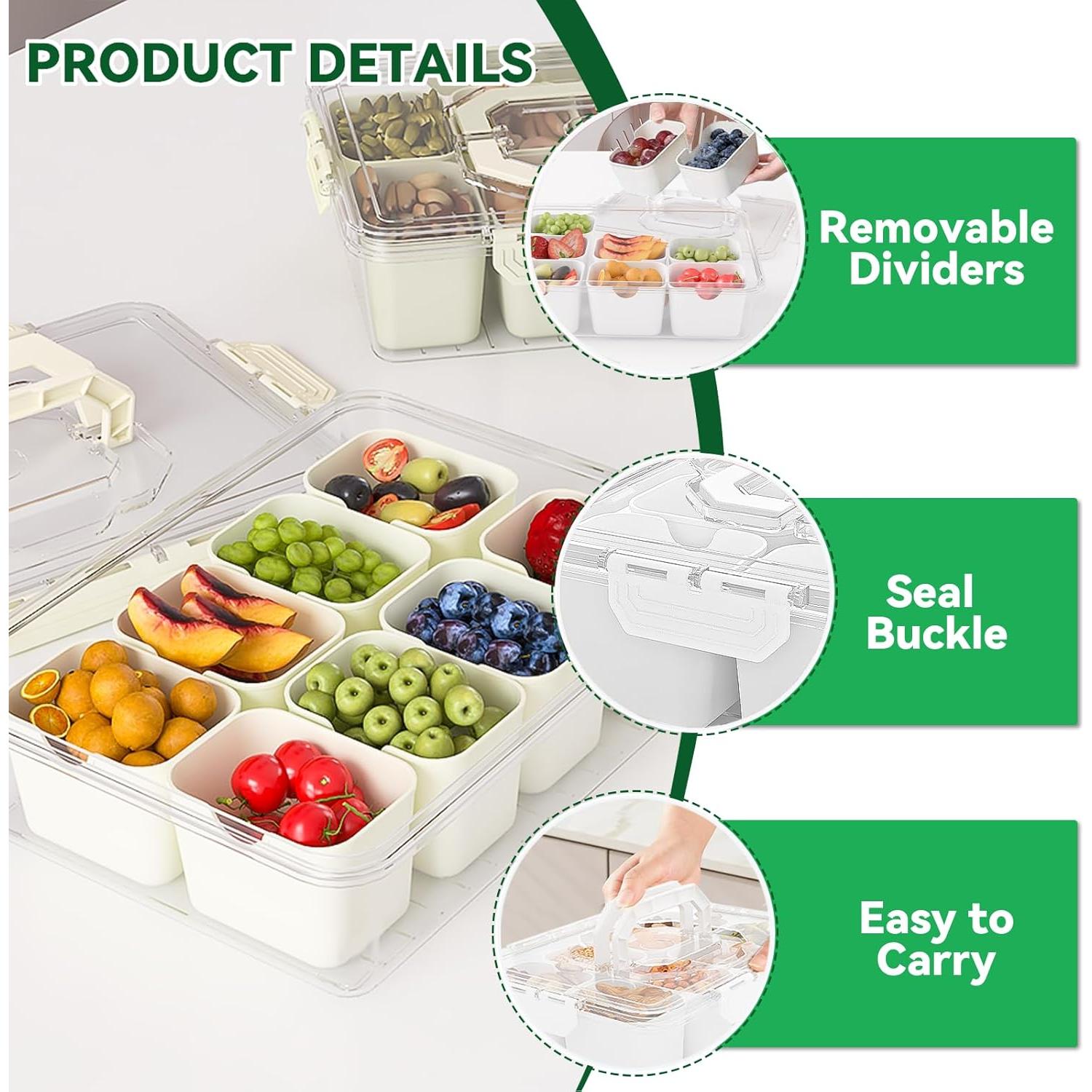 Bandeja de Servicio Dividida REBECAT 8 Compartimentos Beige