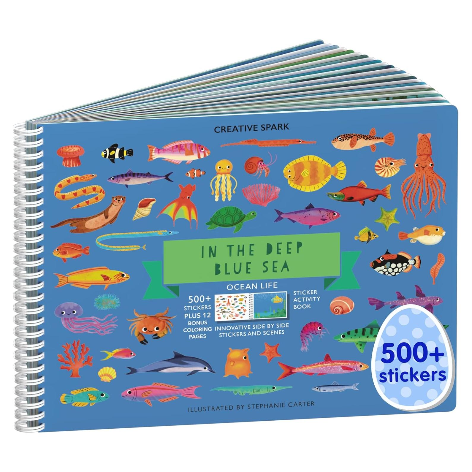 Libro de Pegatinas del Océano CUPKIN 500+ Pegatinas