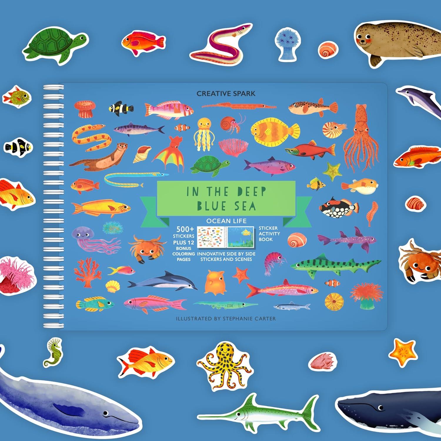 Libro de Pegatinas del Océano CUPKIN 500+ Pegatinas