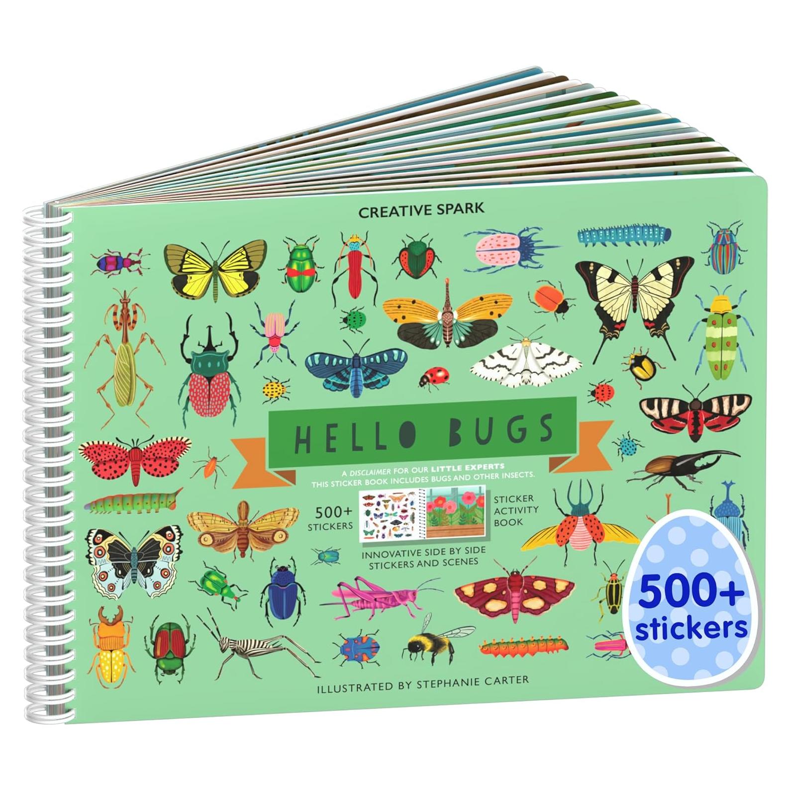 Libro de Pegatinas Hello Bugs CUPKIN 500+ Insectos para Niños