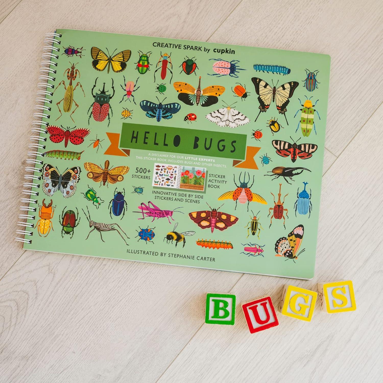 Libro de Pegatinas Hello Bugs CUPKIN 500+ Insectos para Niños