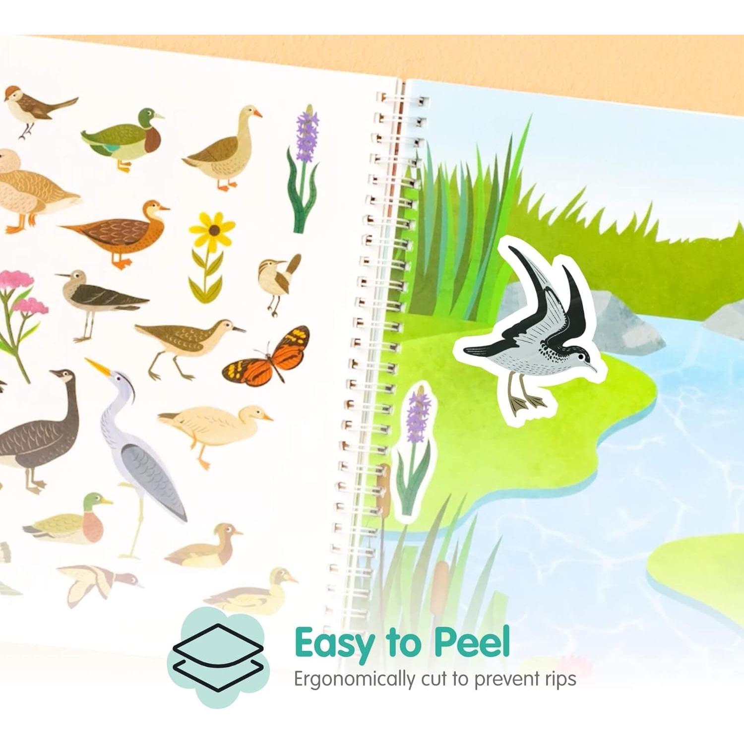 Libro de Pegatinas de Pájaro Cupkin 500+ Pegatinas 12 Escenas