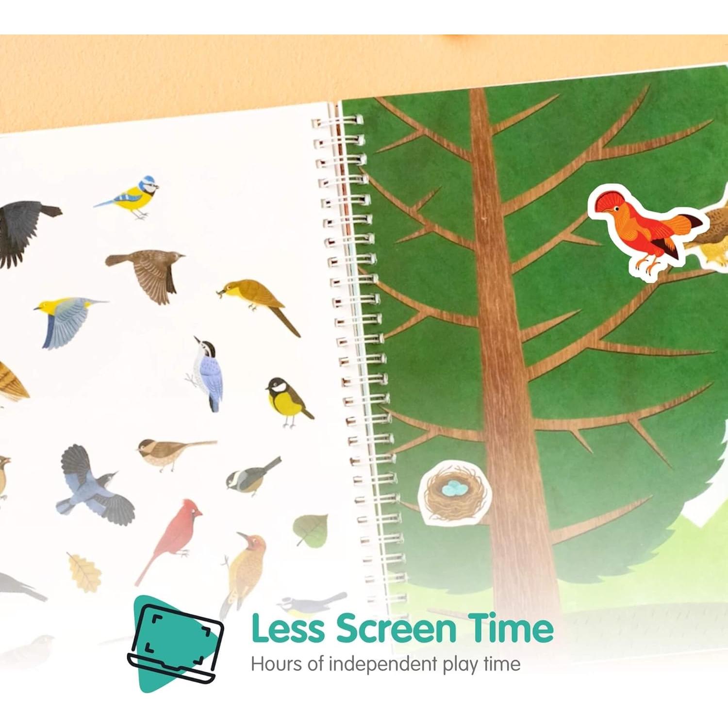 Libro de Pegatinas de Pájaro Cupkin 500+ Pegatinas 12 Escenas