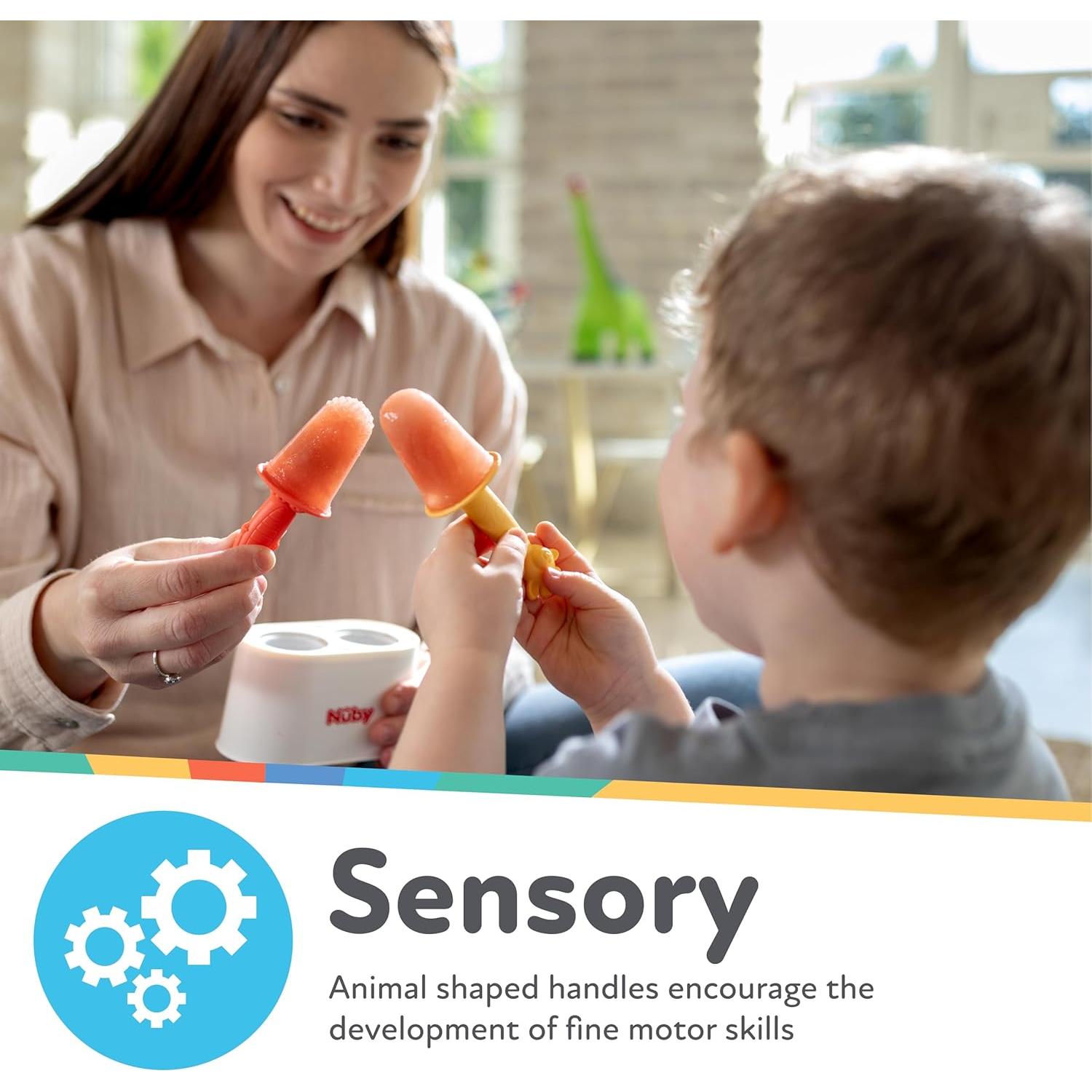 Moldes de Helados Nuby Animal Pops - Silicona para Bebés 4+ Meses