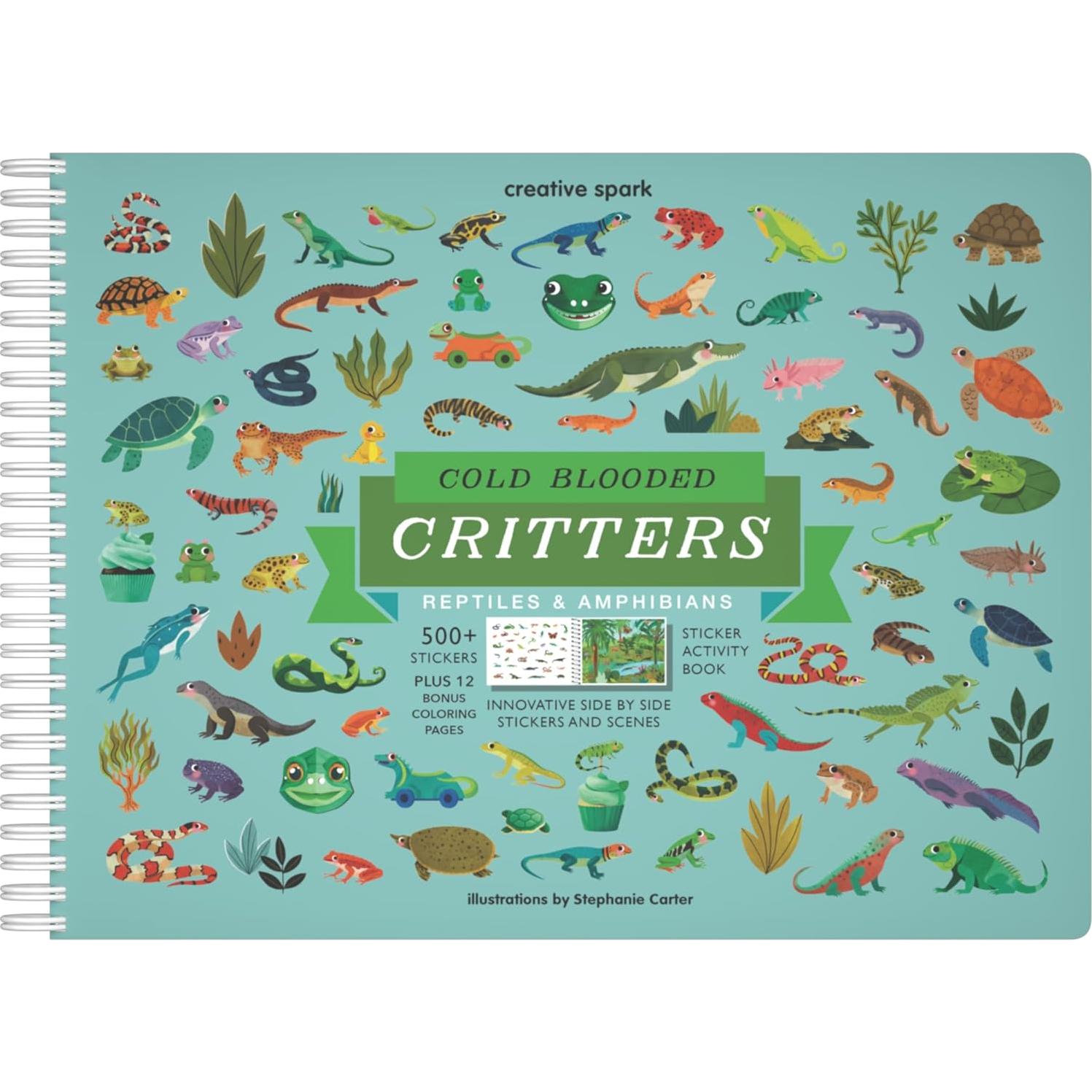 Libro de Stickers de Reptiles CUPKIN para Niños 500+ Stickers