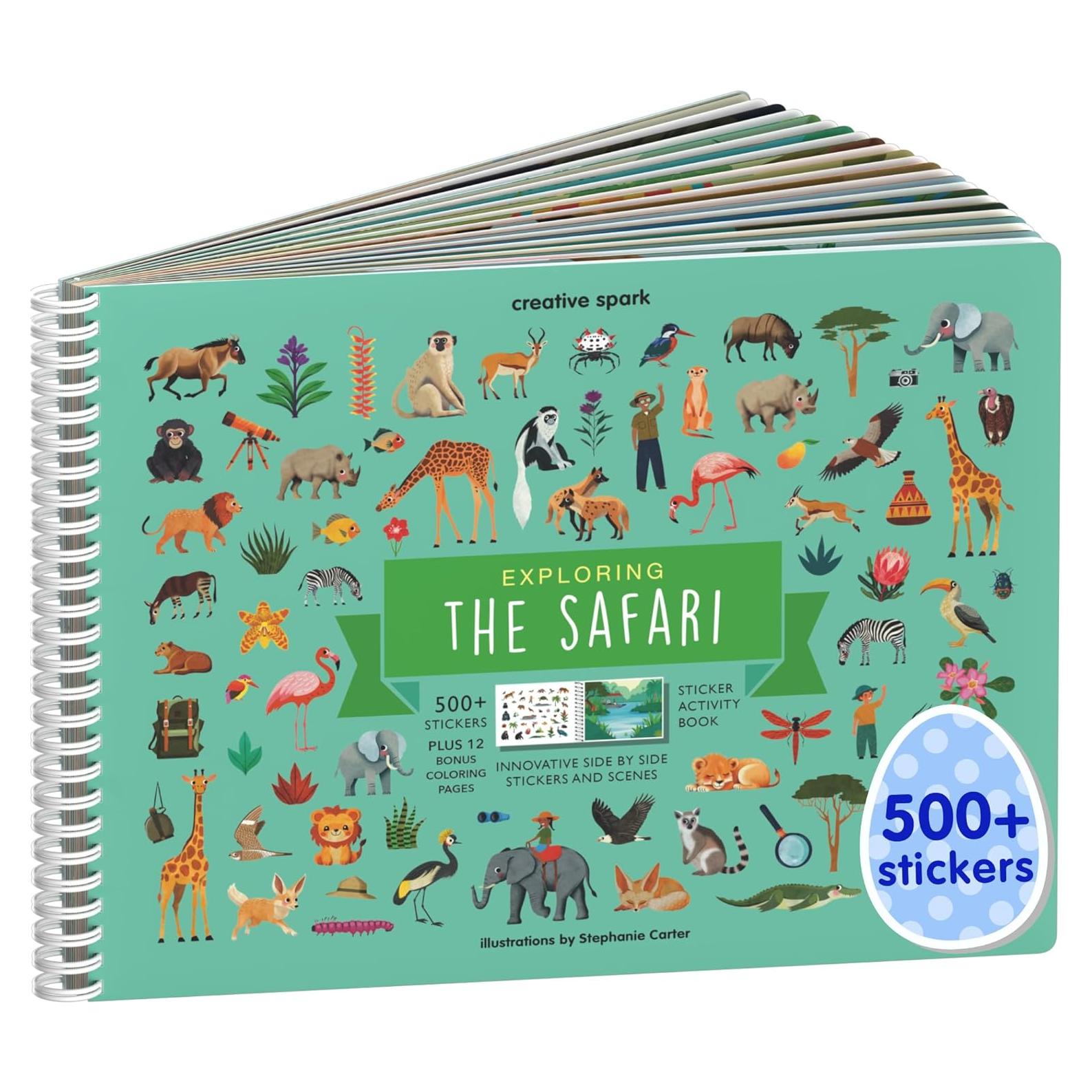 Libro de Pegatinas de Safari Cupkin para Niños 2-8 Años