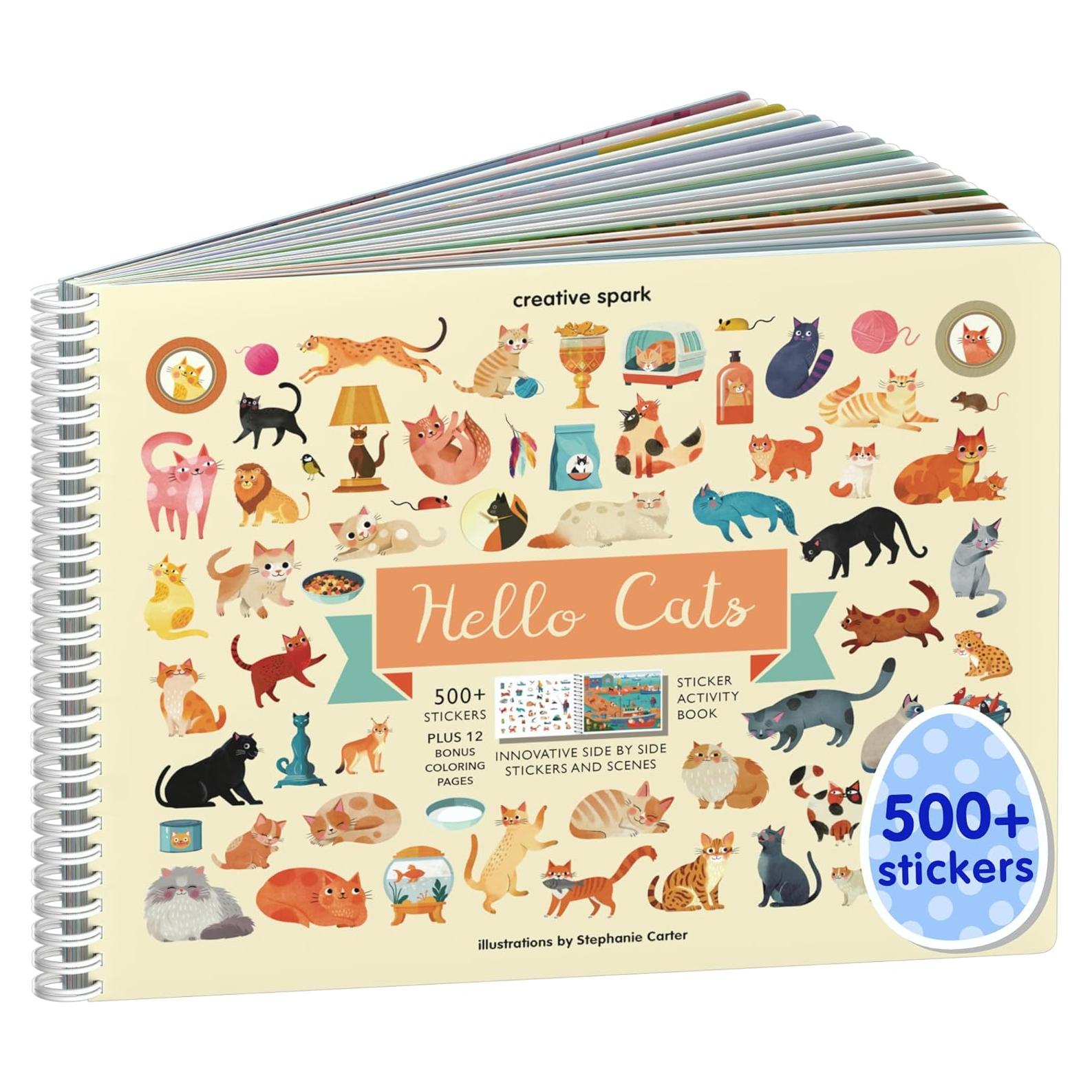 Libro de Pegatinas Hello Cats CUPKIN 500+ Pegatinas para Niños