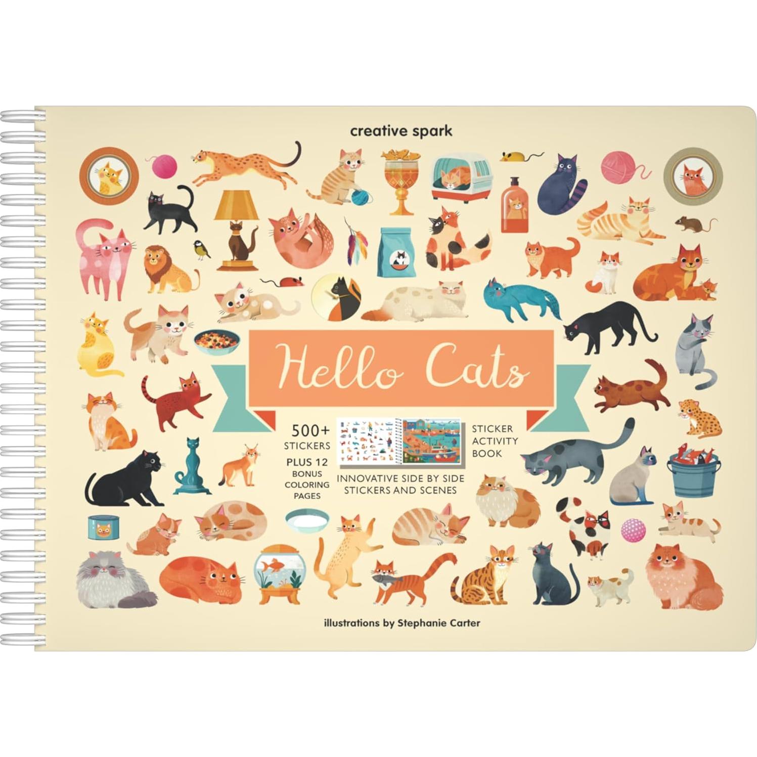 Libro de Pegatinas Hello Cats CUPKIN 500+ Pegatinas para Niños