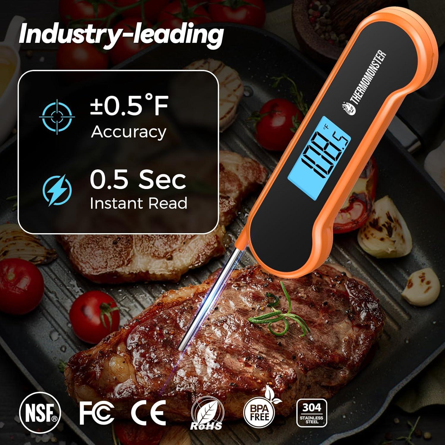 Termómetro Digital de Carne ThermoMonster Naranja 0.5s Preciso